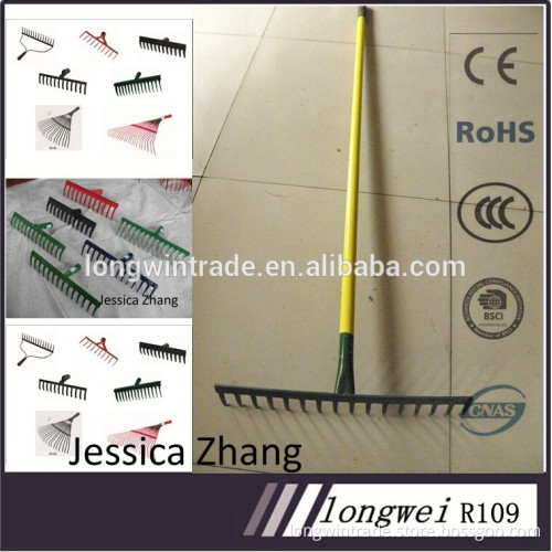 14teeth steel garvel rake with long handle